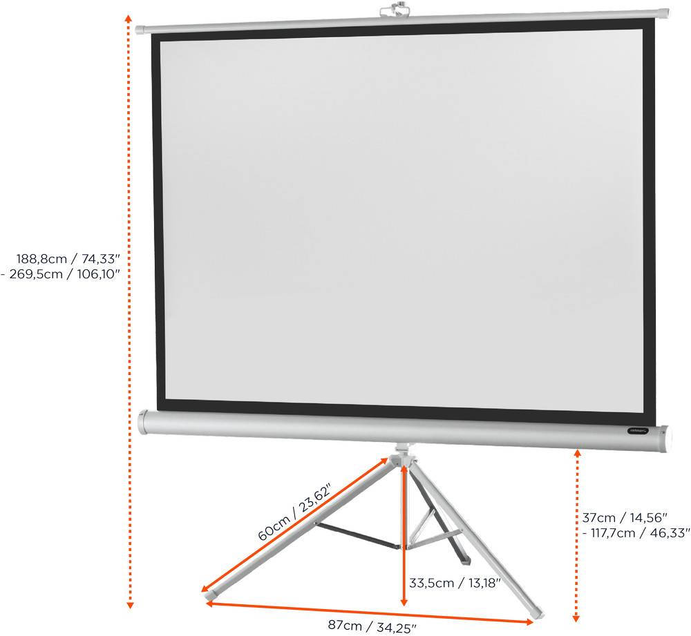 celexon Stativleinwand Economy 176 x 132 cm - White Edition-4