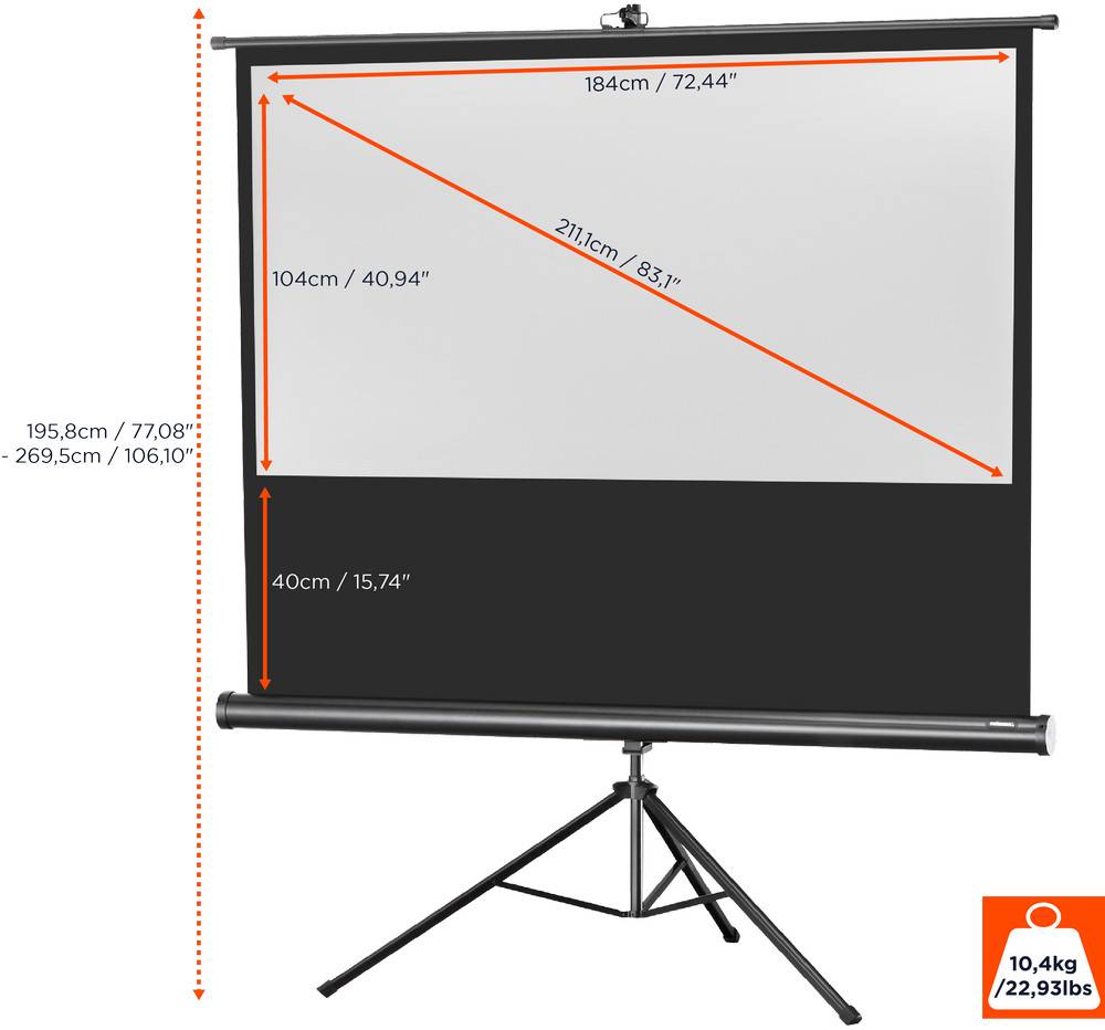 celexon Stativleinwand Economy 184 x 104 cm-1