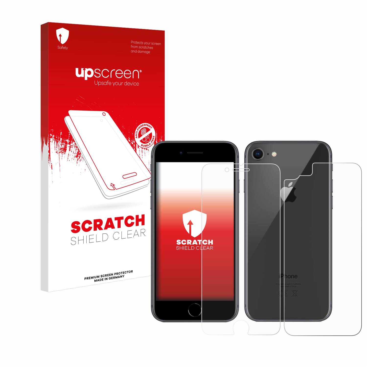upscreen Schutzfolie für Apple iPhone 8 (Display+Rückseite) Kratzschutz Anti-Fingerprint Klar-0