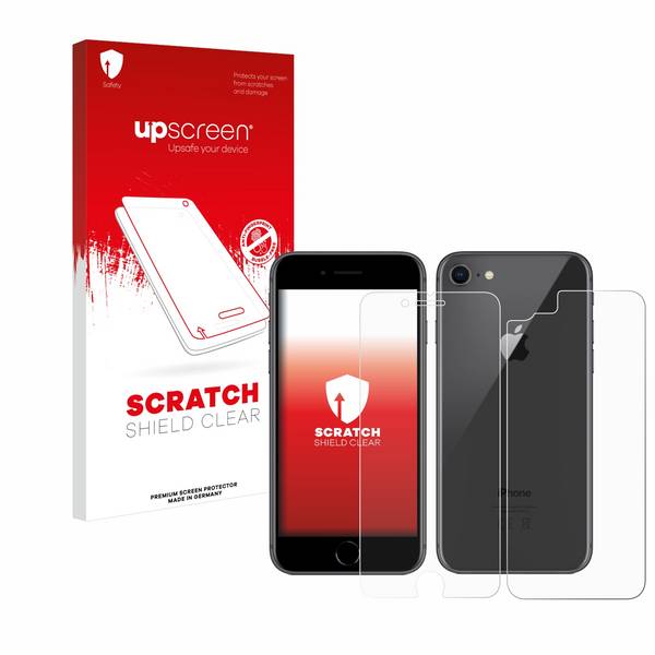 upscreen Schutzfolie für Apple iPhone 8 (Display+Rückseite) Kratzschutz Anti-Fingerprint Klar