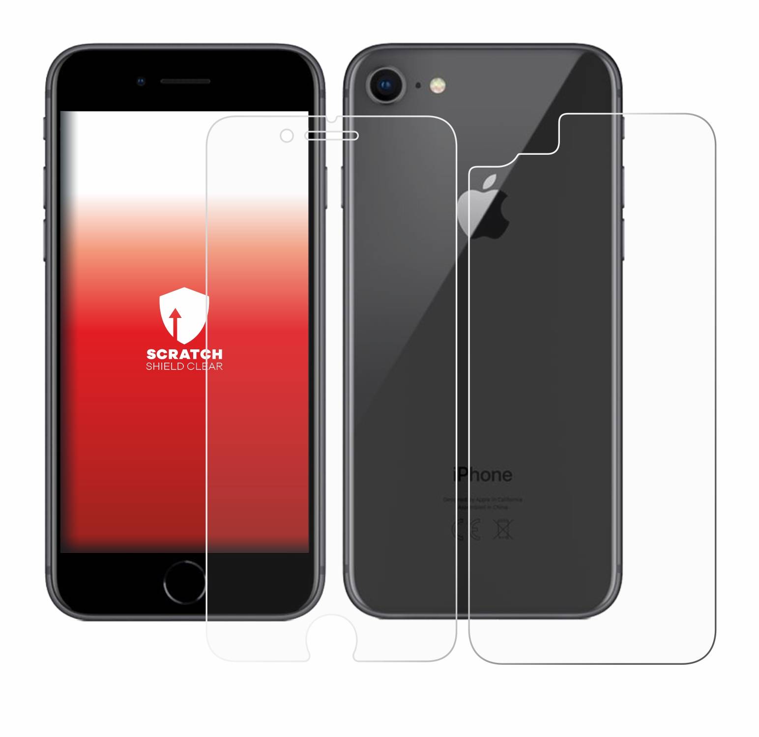 upscreen Schutzfolie für Apple iPhone 8 (Display+Rückseite) Kratzschutz Anti-Fingerprint Klar-1