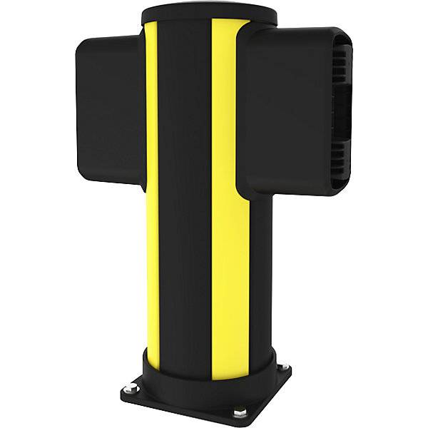 Rammschutz-Mittelpoller X-Protect Höhe 610 mm zwei Anschlüsse gegenüberliegend. Axelent GmbH 77213949
