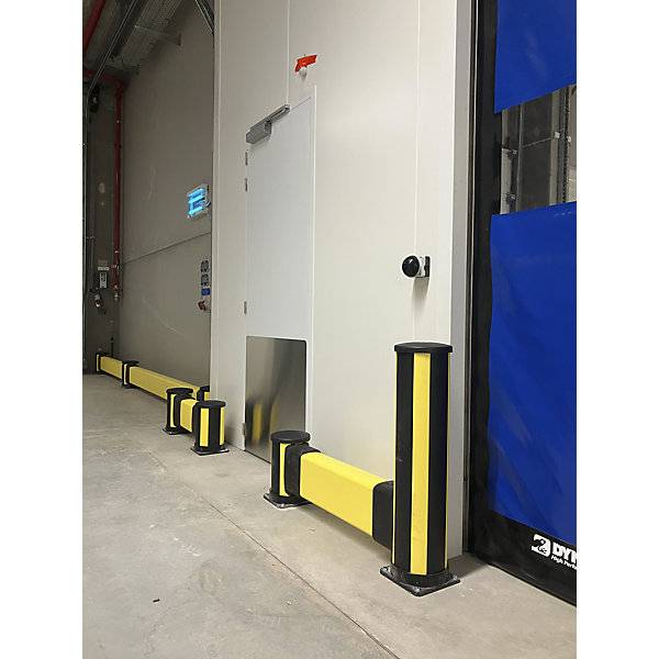 Rammschutz-Mittelpoller X-Protect Höhe 350 mm zwei Anschlüsse gegenüberliegend. Axelent GmbH 77213849-2