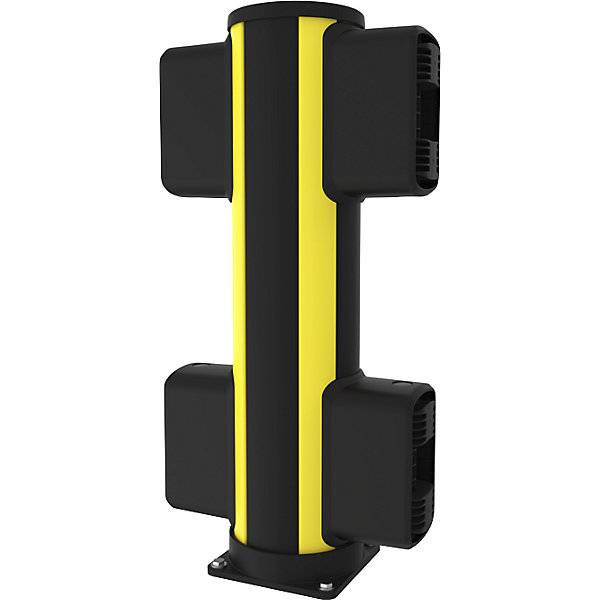 Rammschutz-Mittelpoller X-Protect Höhe 870 mm zwei Anschlüsse gegenüberliegend. Axelent GmbH 77214149