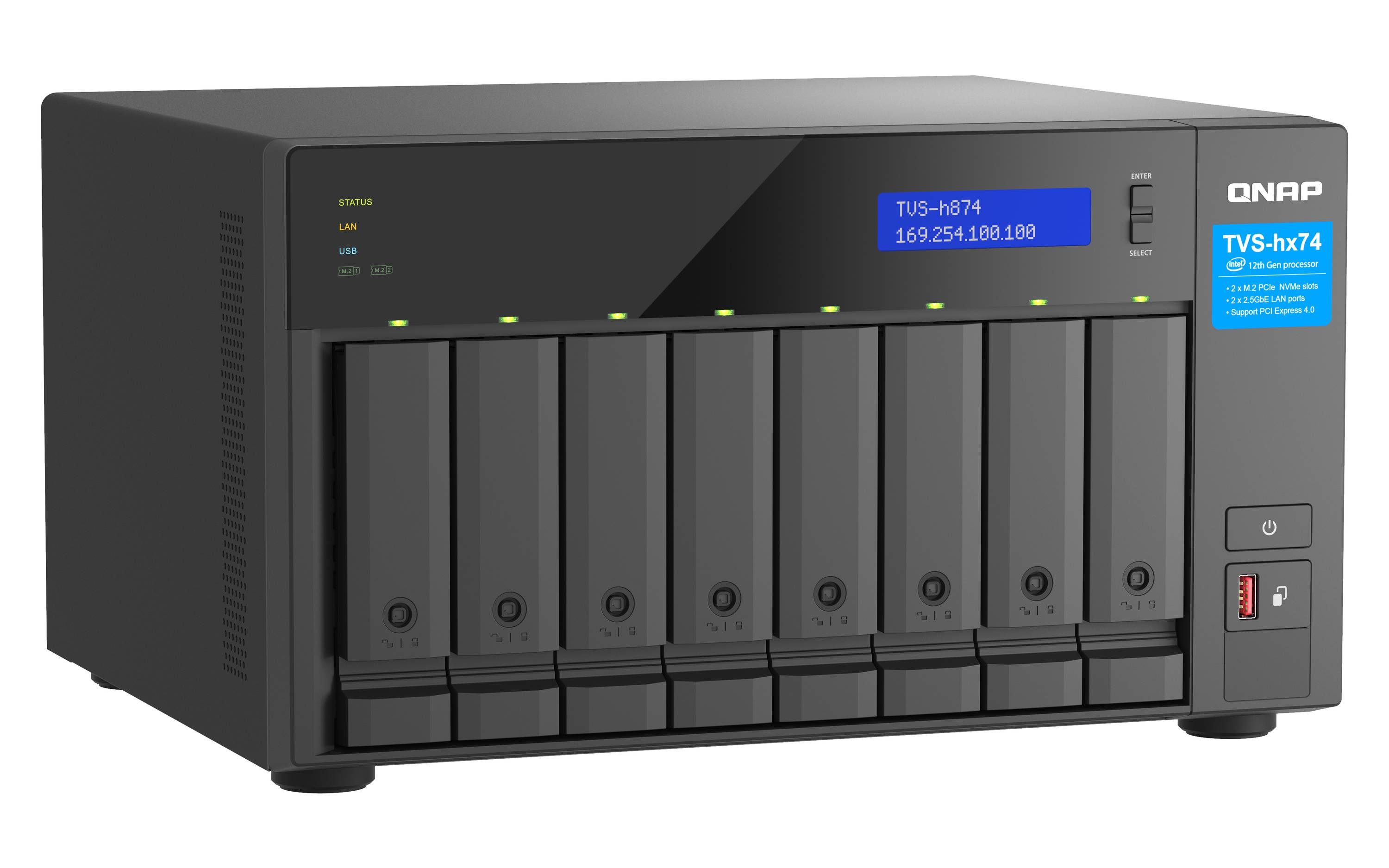 QNAP Systems QNAP NAS TVS-h874-i7-32G 8-Bay TVS-H874-I7-32G-3