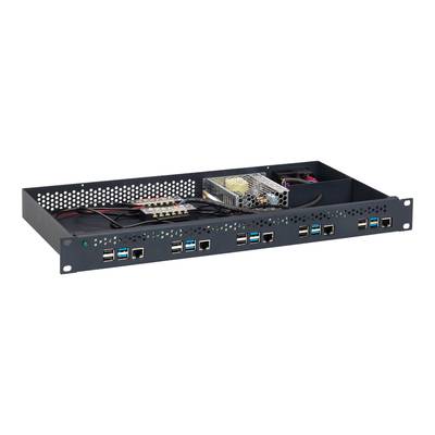 Rackmount.IT PI-RACK RM-PI-T1 - Rackmontagesatz - mit Stromversorgung - RAL 9004, Schwarz - 1U - 48.3 cm (19")-0
