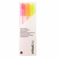 Cricut Joy - Tintenroller - Glitter Neon Yellow, Glitter Neon Pink, Glitter Neon Orange - Dunkel - Geltinte - 0.8 mm (Pa-2