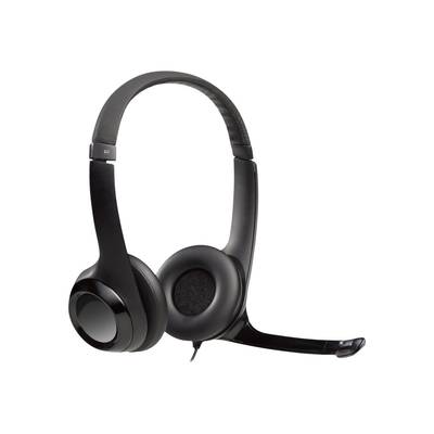 Logitech H390 On Ear Headset kabelgebunden Stereo Grauweiß Mikrofon-Rauschunterdrückung Headset, Lautstärkeregelung, Mik-2