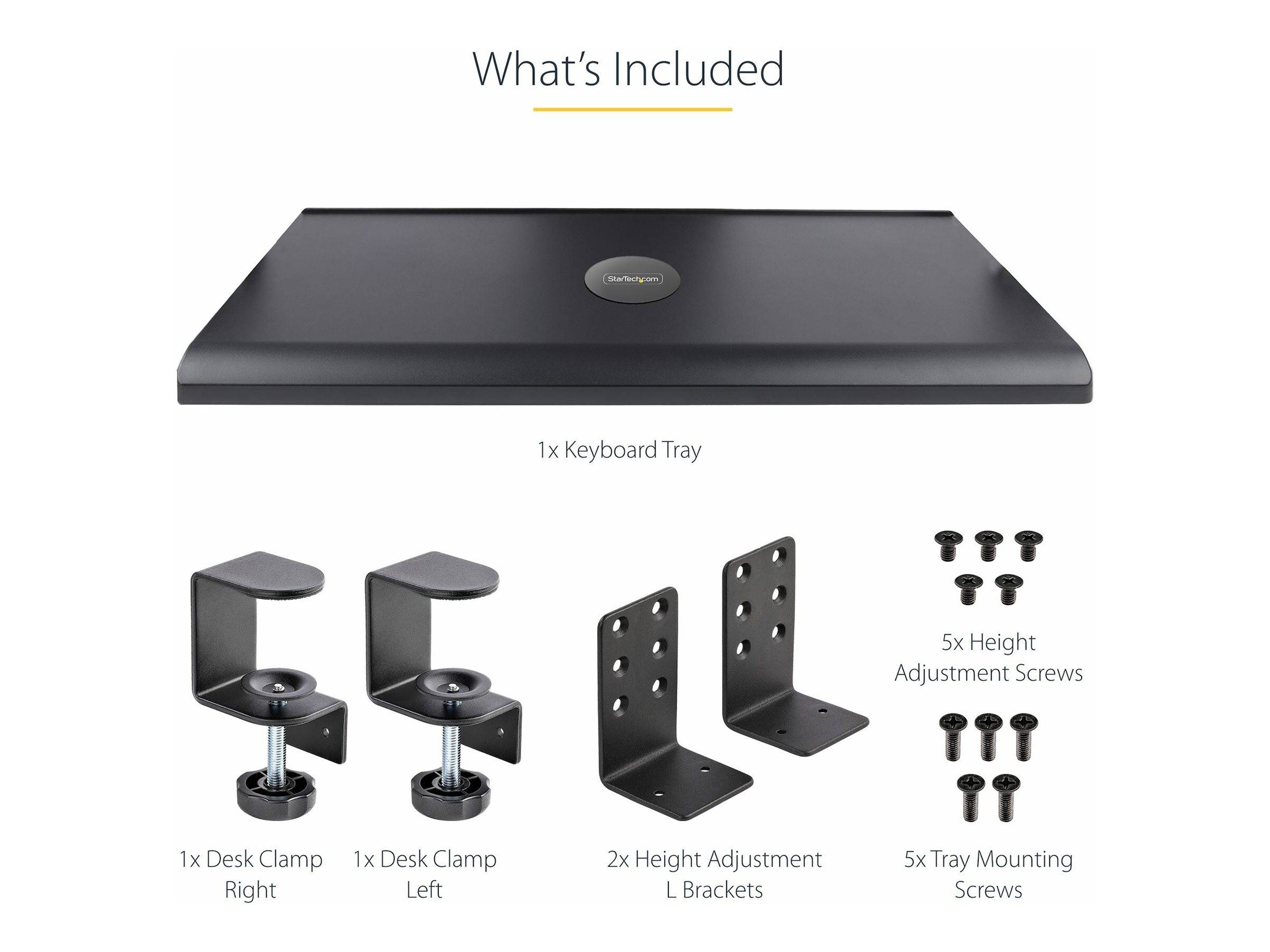 StarTech.com Under-Desk Keyboard Tray, Clamp-on Keyboard Holder, Supports up to 12kg (26.5lb)-1