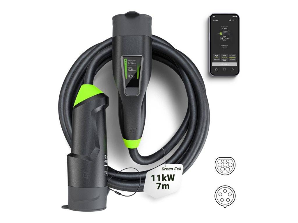 Green Cell Habu - EV-Ladestation - 7 m, 2-in-1, mit GC App - 11 kW - 16 A (IEC 60309)-0