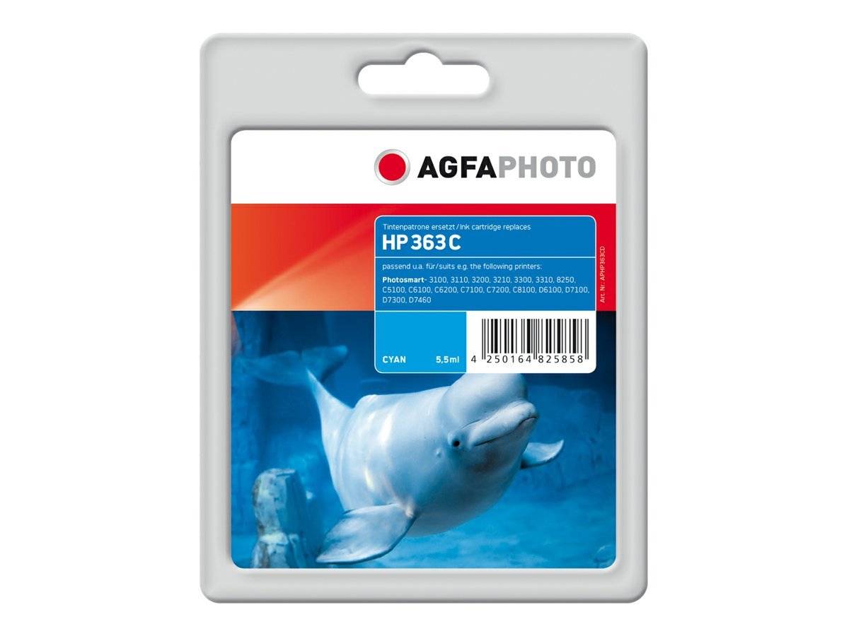 AgfaPhoto - 5.5 ml - Cyan - kompatibel - Tintenpatrone (Alternative zu: HP 363, HP C8771EE)-0