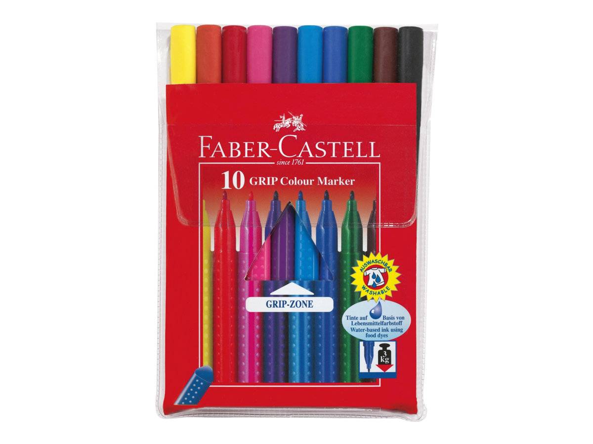 Faber-Castell GRIP - Marker - wasserbasierte Lebensmitteltinte (Packung mit 10)-0