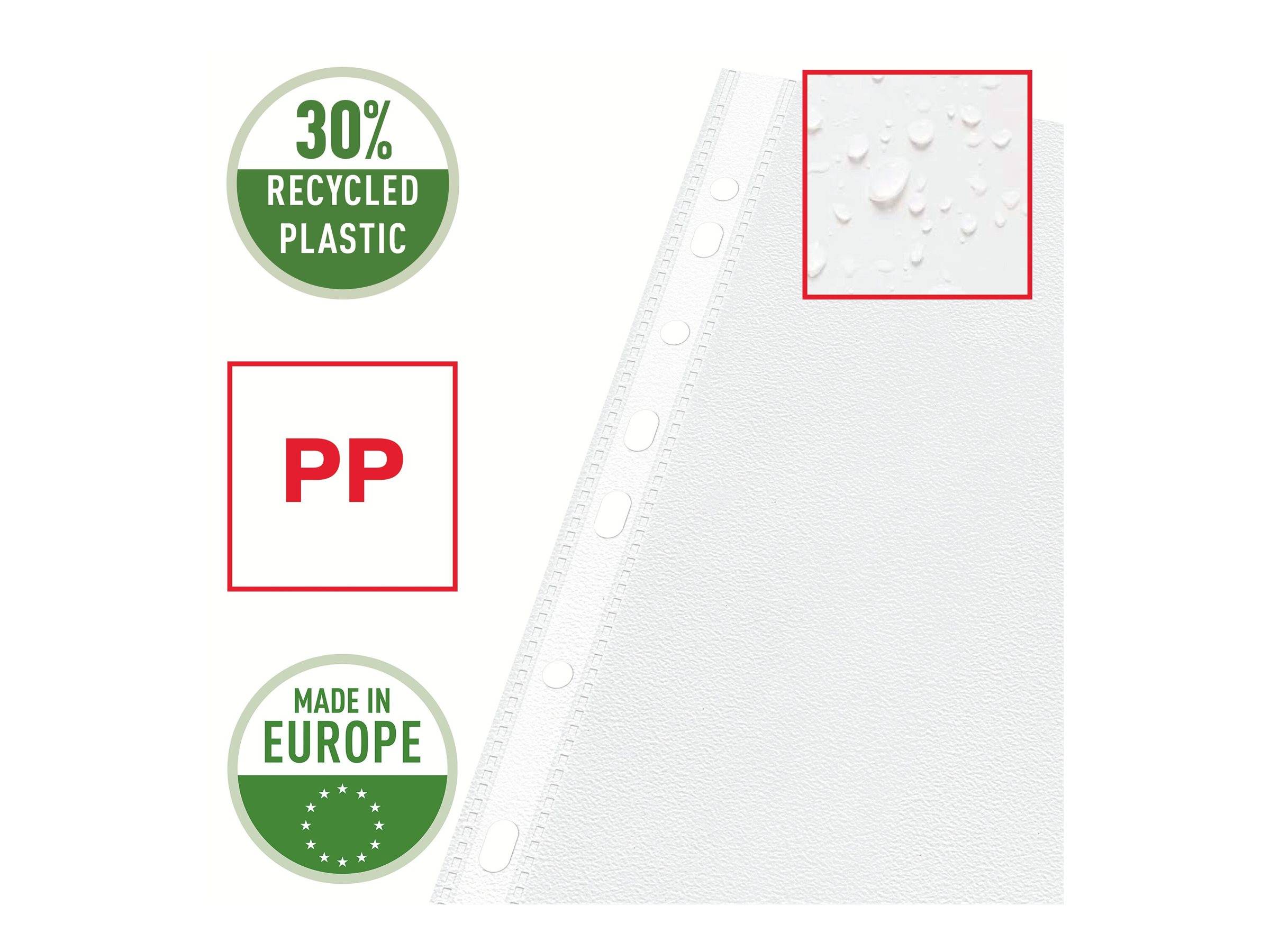 ESSELTE LEITZ - Esselte - Schutzhülle - für A4 (210 x 297 mm) - Kapazität: 30 Blätter (Packung mit 100)-3