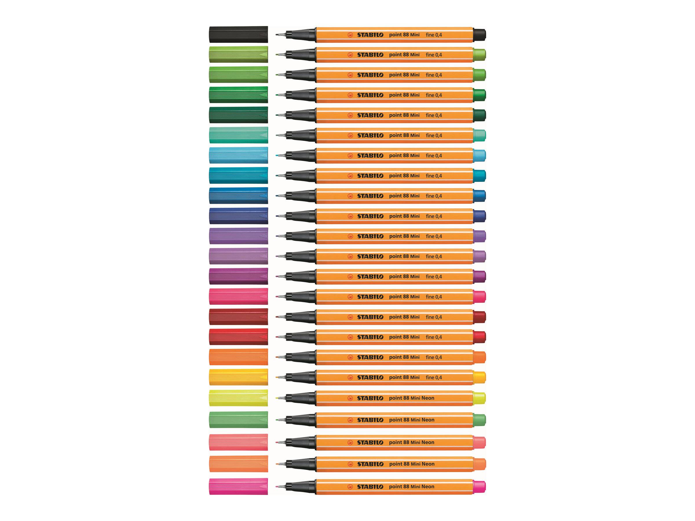 STABILO point 88 Mini - Fineliner - verschiedene Farben - 0.4 mm - fein (Packung mit 12)-2