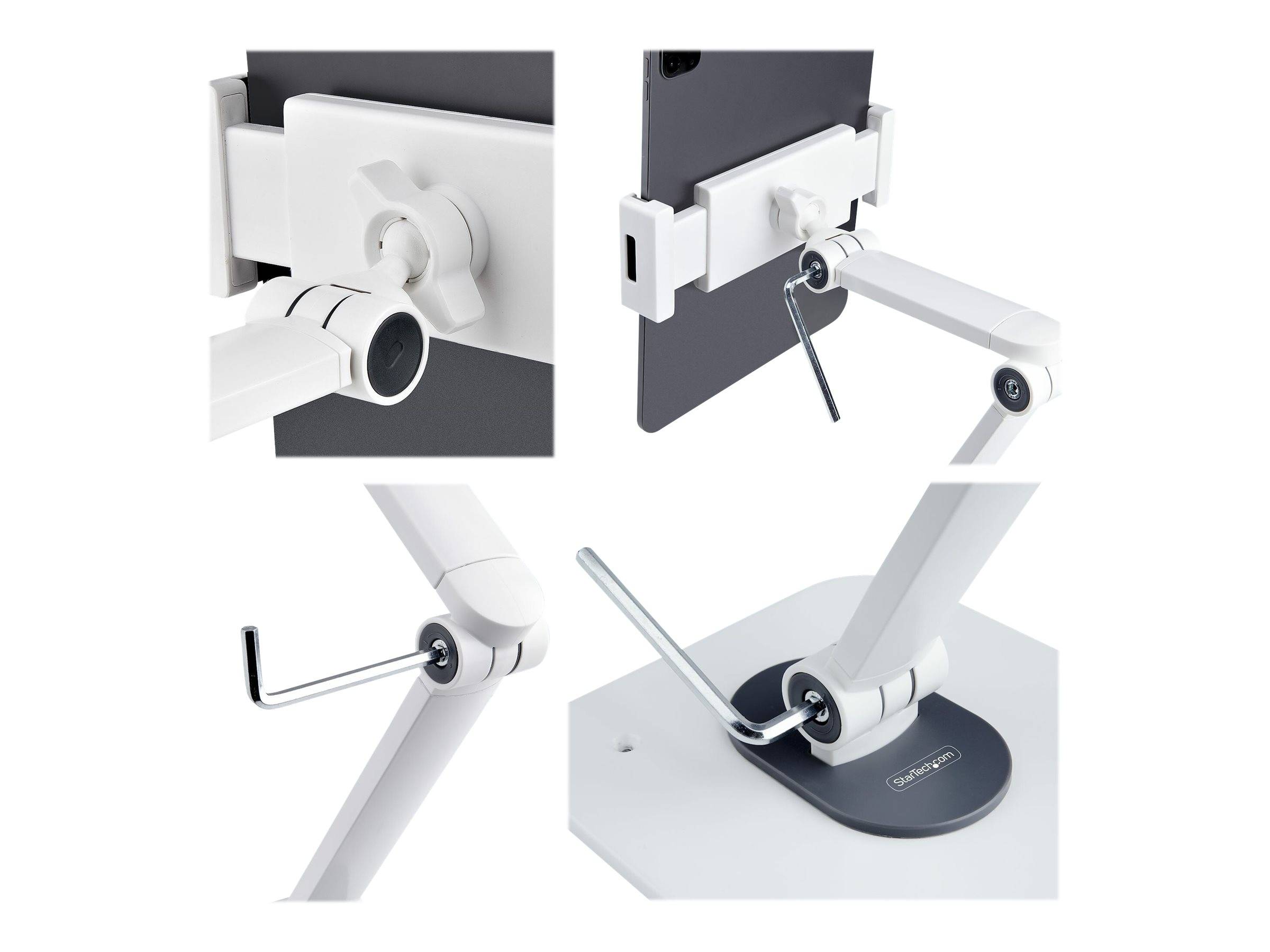 StarTech.com Adjustable Tablet Stand for Desk, Desk/Wall Mountable, Supports Up to 2.2lb, Universal Tablet Stand Holder-1