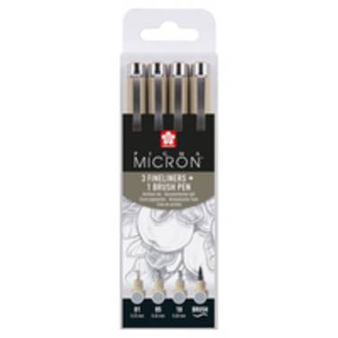 Sakura Pigma Micron, Hellgrau, Fein, Kunststoff, Rund, Tinte auf Wasserbasis, 0,6 mm