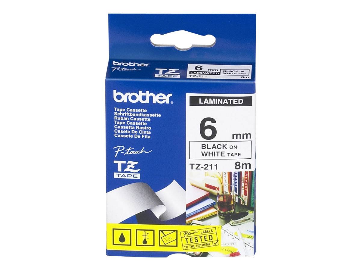Brother P-Touch Schriftband schwarz auf weiß 8m x 6mm-1