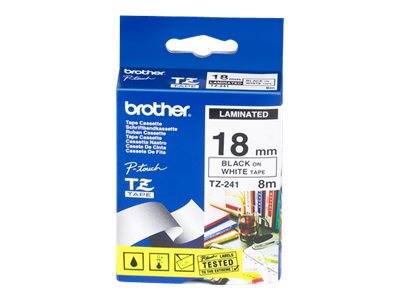 Brother - Schwarz auf Weiß - Rolle (1,8 cm x 8 m) laminiertes Band-1