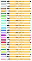 STABILO point 88 Mini - Fineliner - verschiedene Farben - wasserbasierte Tinte - 0.4 mm - fein (Packung mit 18)-1