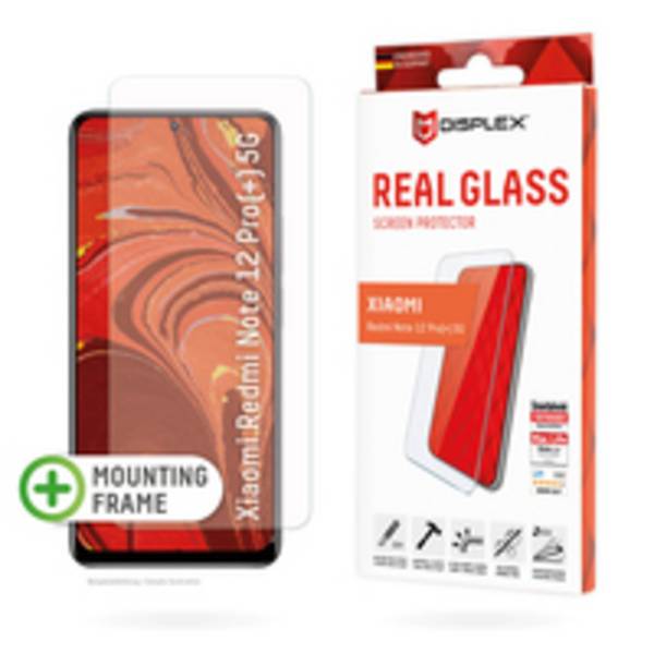 E.V.I. - Displex Panzerglas (10H, 2D) für Xiaomi Redmi Note 12 Pro(+) 5G, Eco-Montagerahmen, kratzer-resistent, Xiaomi,