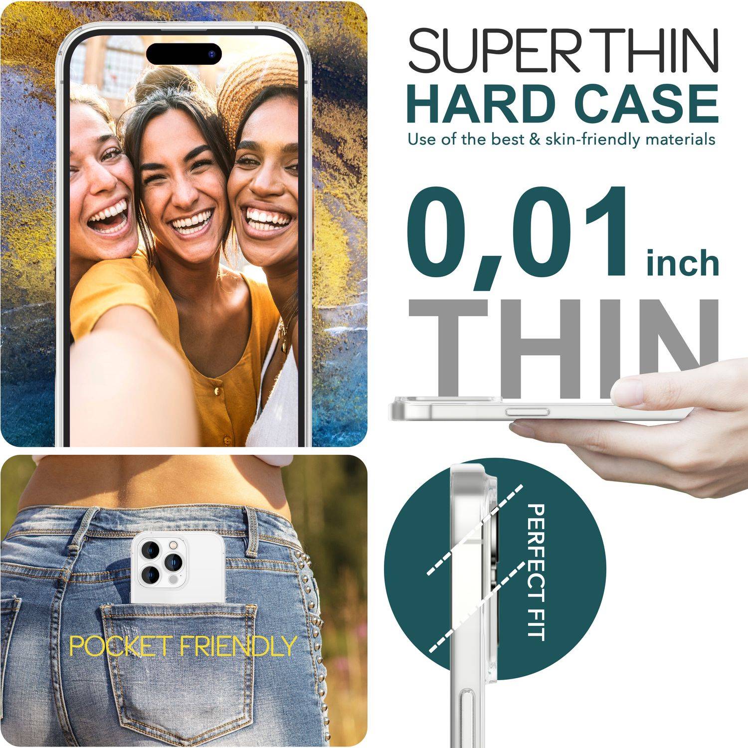 Ultra Dünne 0,3mm Hülle für iPhone 15 Pro Matt Slim Case Handyhülle Schutzhülle Weiß-1