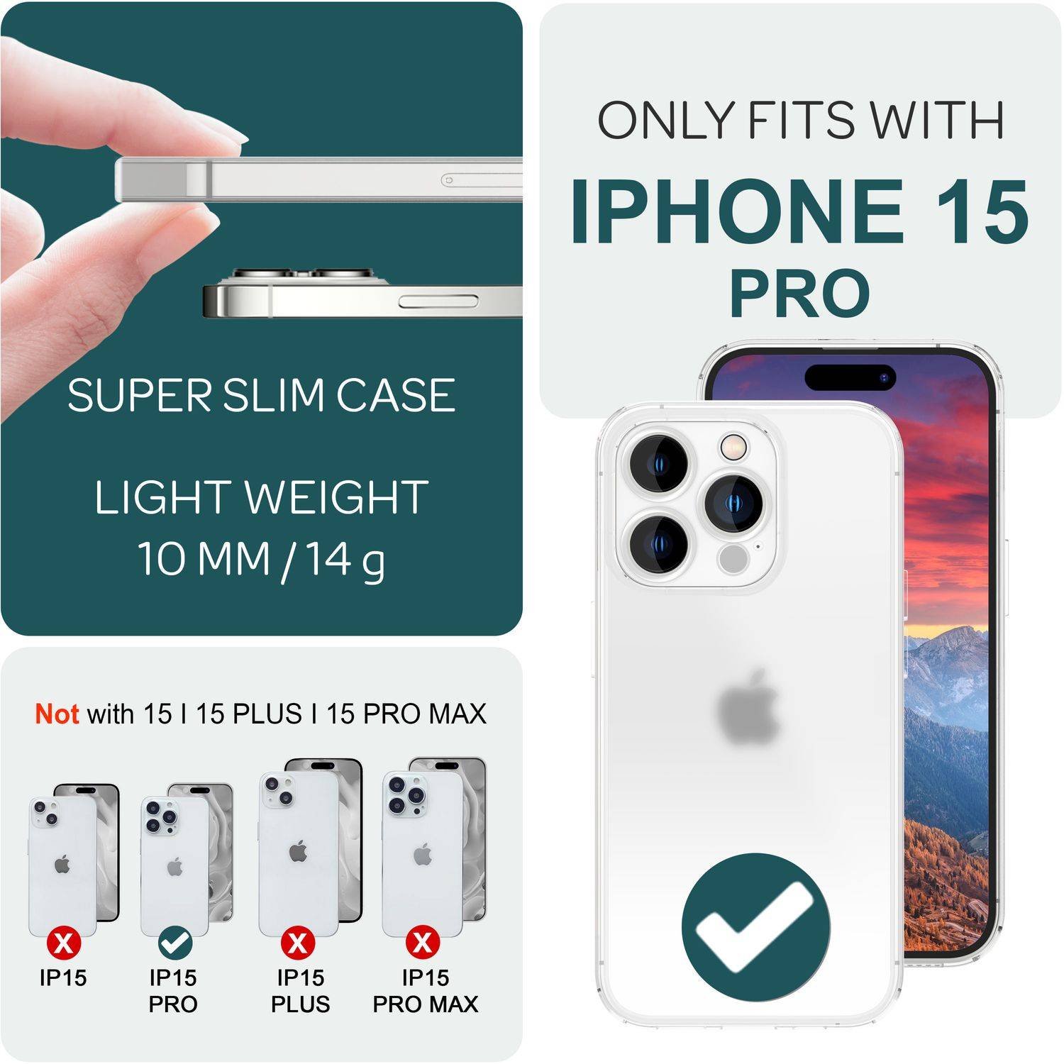 Ultra Dünne 0,3mm Hülle für iPhone 15 Pro Matt Slim Case Handyhülle Schutzhülle Weiß-3