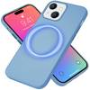 MagSafe Hülle für iPhone 15 Plus Liquid Silikon Schutz Handyhülle Magnet Case Blau