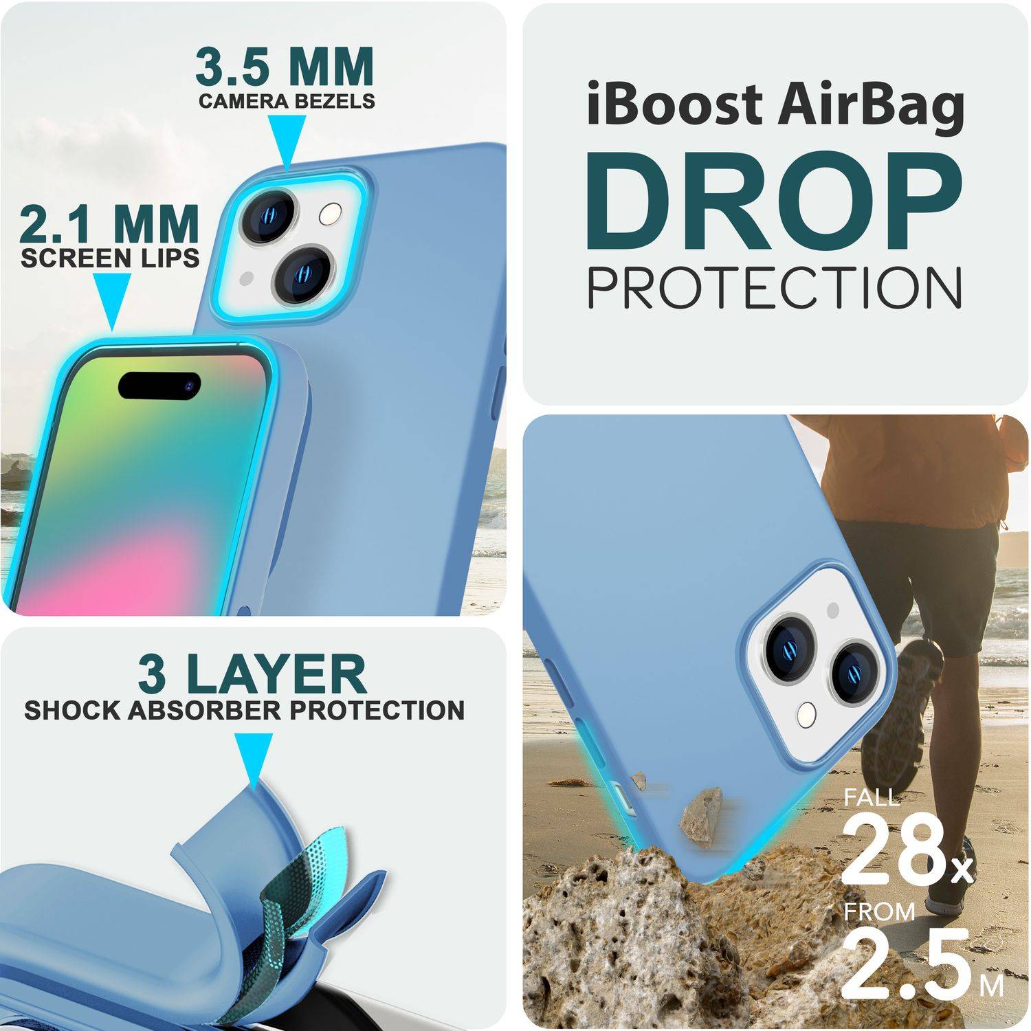 MagSafe Hülle für iPhone 15 Plus Liquid Silikon Schutz Handyhülle Magnet Case Blau-1