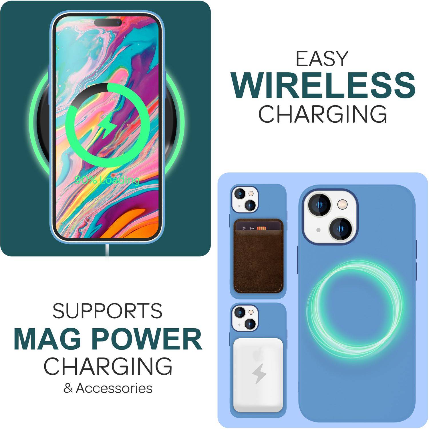 MagSafe Hülle für iPhone 15 Plus Liquid Silikon Schutz Handyhülle Magnet Case Blau-4