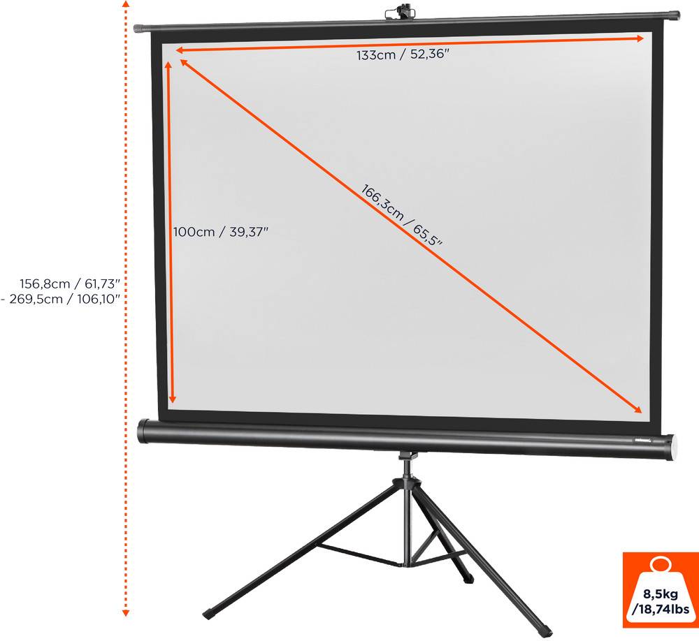 celexon Stativleinwand Economy 133 x 100 cm-2