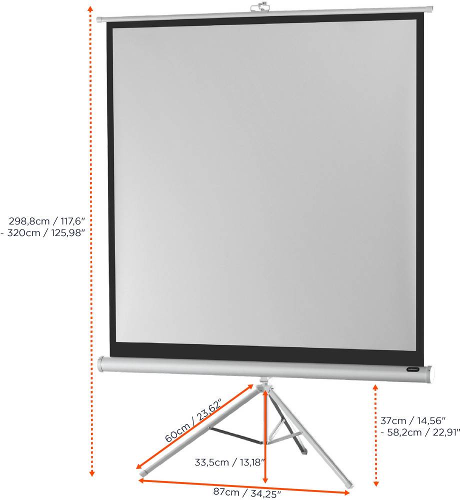 celexon Stativleinwand Economy 244 x 244 cm - White Edition-3