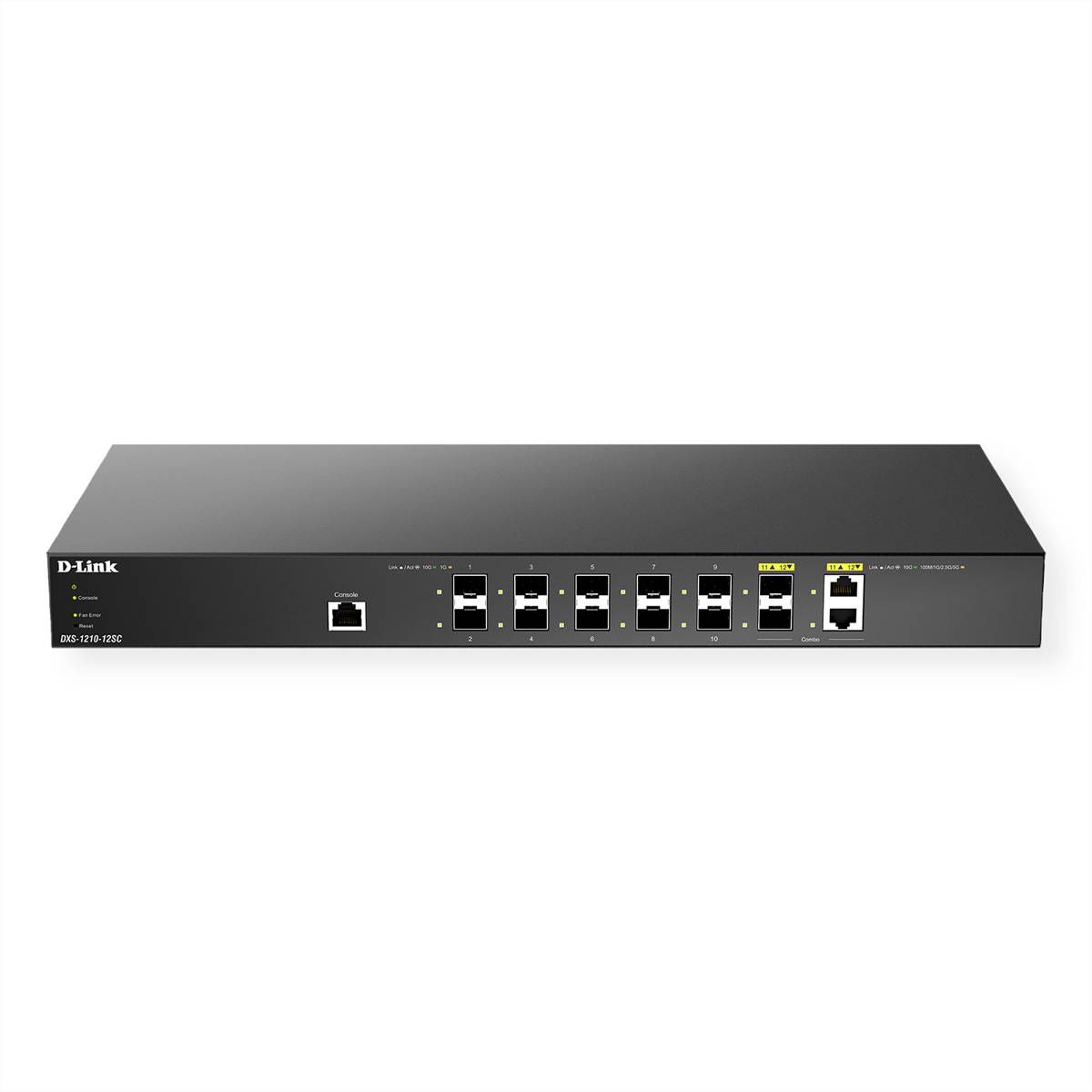 D-Link DXS 1210-12SC - Switch - Smart - 10 x 10 Gigabit SFP+ + 2 x combo 10 Gigabit SFP+/RJ-45-1