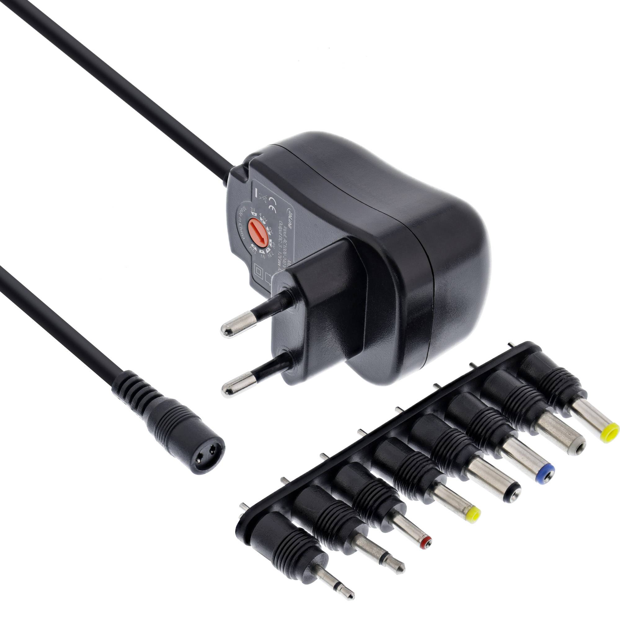 InLine® Universal Steckernetzteil 12W, 110-240V auf 3-12V, max. 1200mA-0