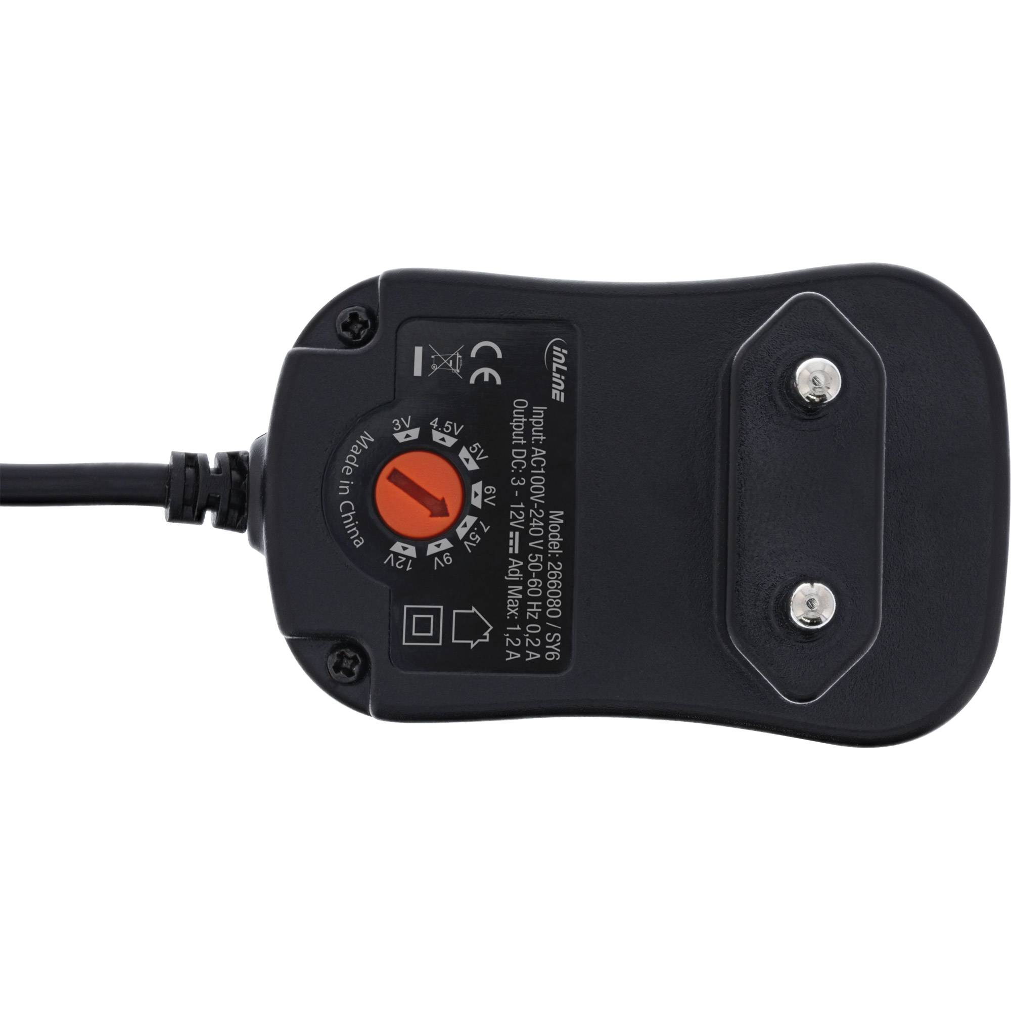 InLine® Universal Steckernetzteil 12W, 110-240V auf 3-12V, max. 1200mA-2