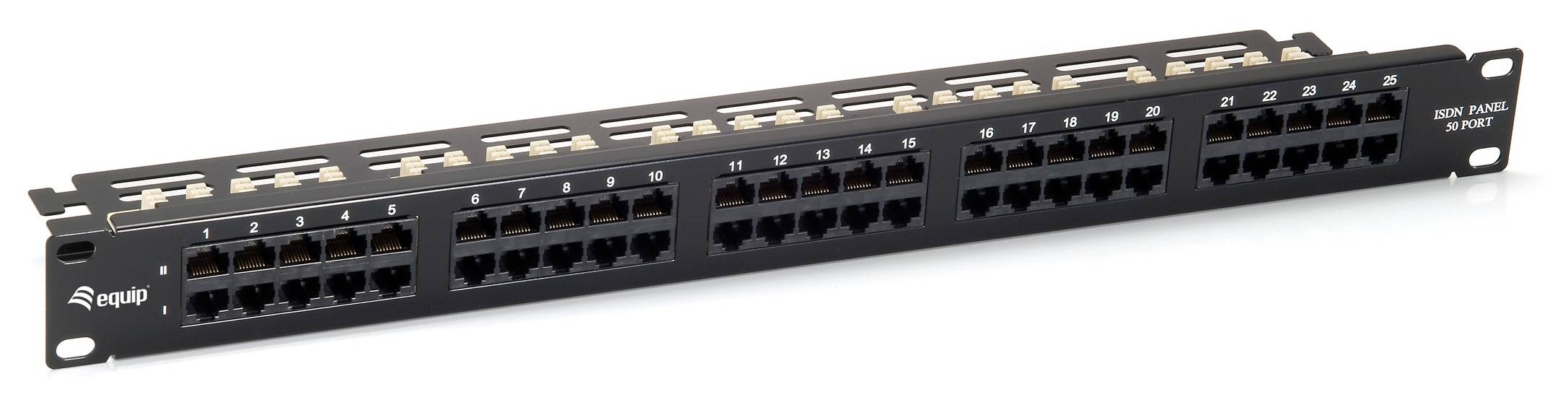 equip ISDN So Patch Panel - Patch Panel - CAT 3 - Schwarz - 1U - 48.3 cm (19"")-1
