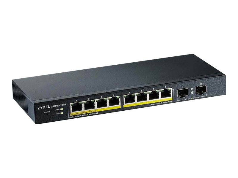 Zyxel GS1900-10HP - Switch - Smart - 8 x 10/100/1000 (PoE+)-0