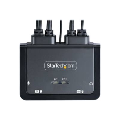 StarTech.com 2-Port Hybrid USB-C HDMI Cable KVM Switch, 4K 60Hz, Compact KVM with 6ft/1.8m USB-A/HDMI/Audio & 4ft/1.2m U-2