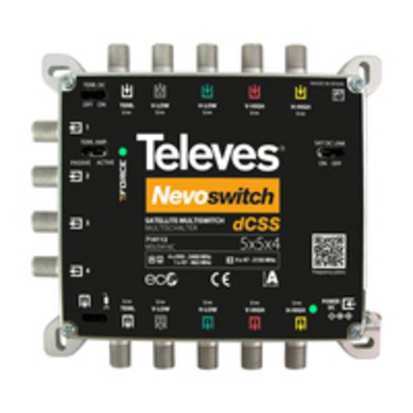 Televes 714112, 5 Eingänge, 4 Ausgänge, 950 - 2150 MHz, 47 - 862 MHz, 47 - 862 MHz, 3 dB