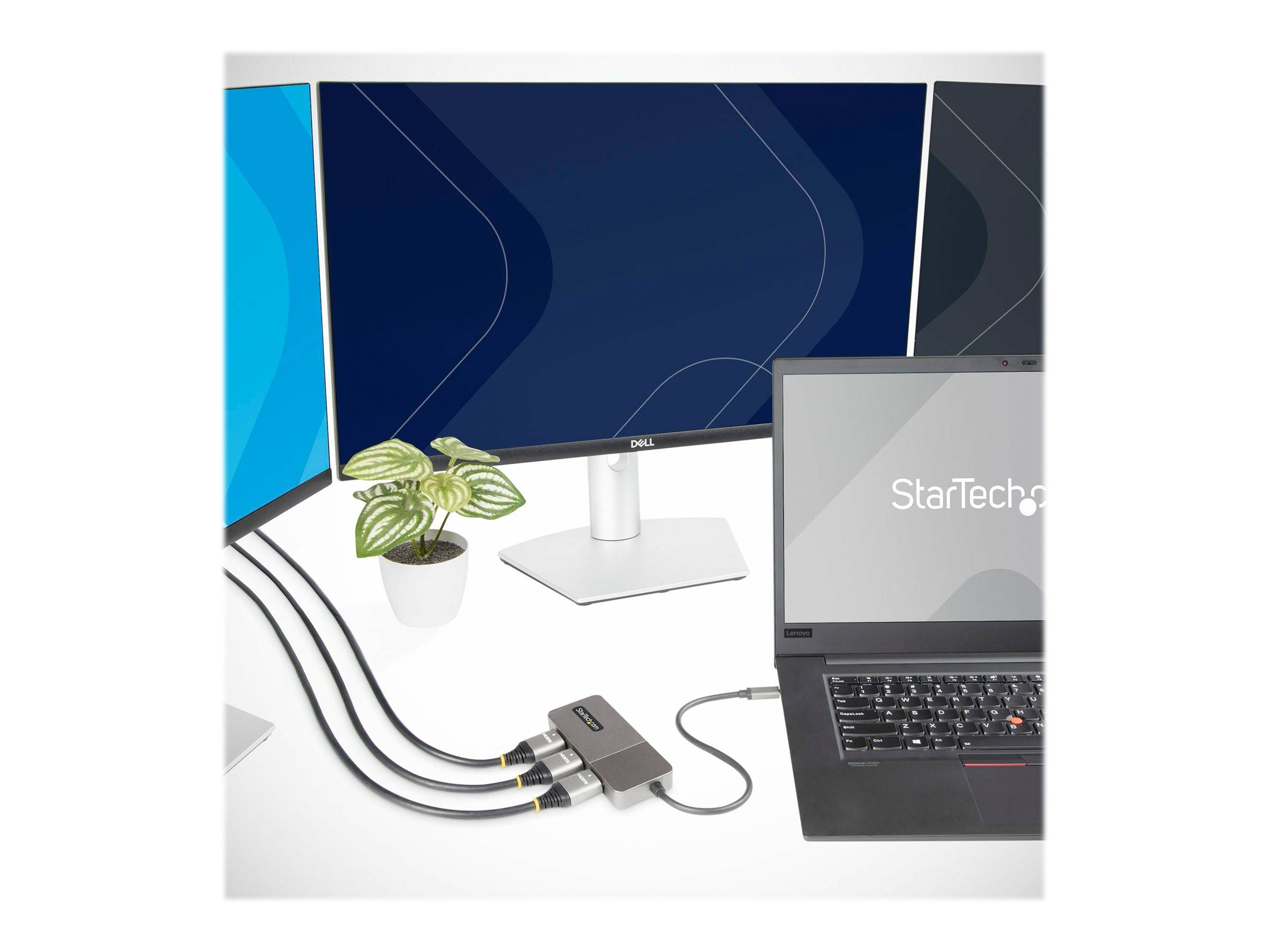 StarTech.com 3-Port USB-C MST Hub, USB Type-C to 3x HDMI Multi-Monitor Adapter for Laptop, Triple HDMI up to 4K 60Hz w/-0