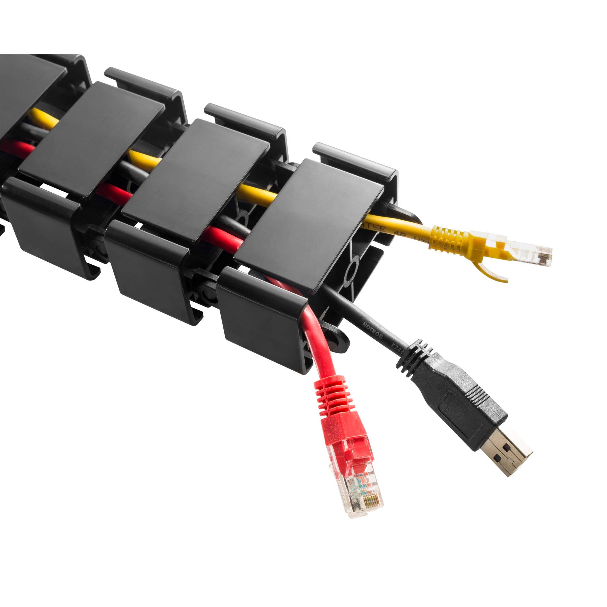 InLine® Kabelkanal, flexibel, 4 Kammern, höhenverstellbarer Tisch, 1,28m-4