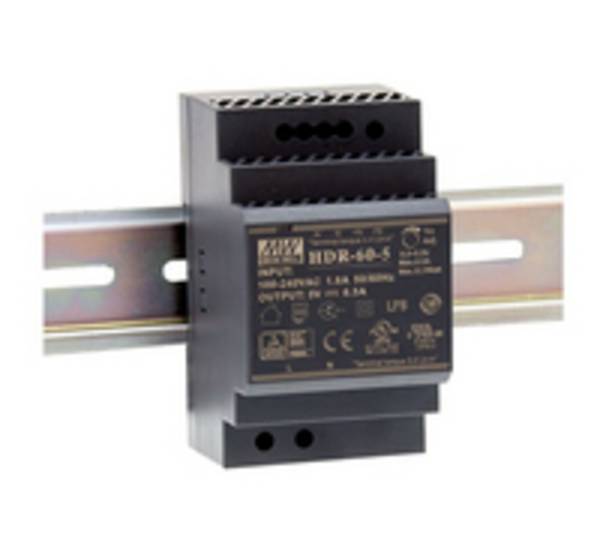 MEANWELL - MEAN WELL HDR-60-24, 60 W, 85 - 264 V, Überspannung, Überlastschutz, Kurzschluß, UL60950-1, UL508, TUV EN6155
