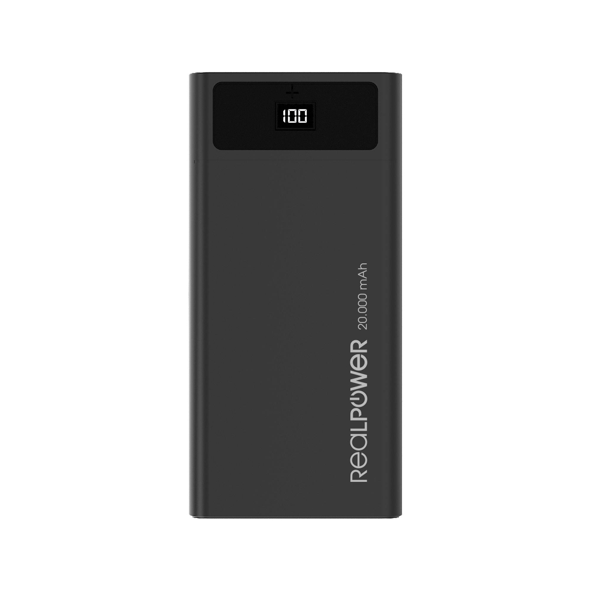 RealPower PB-20k PD, 20000 mAh, 18 W, Schwarz-2