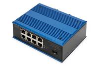 DIGITUS - 8 Port Gigabit Ethernet Netzwerk PoE Switch, Industrial, Unmanaged, 1 SFP Uplink Switch-2