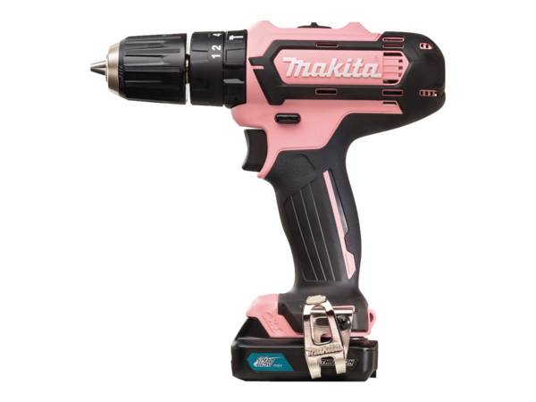 Makita HP 333 DSAP1 Akku Schlagbohrschrauber 12 V 30 Nm Pink + 1x Akku 2,0 Ah + Ladegerät + Tasche
