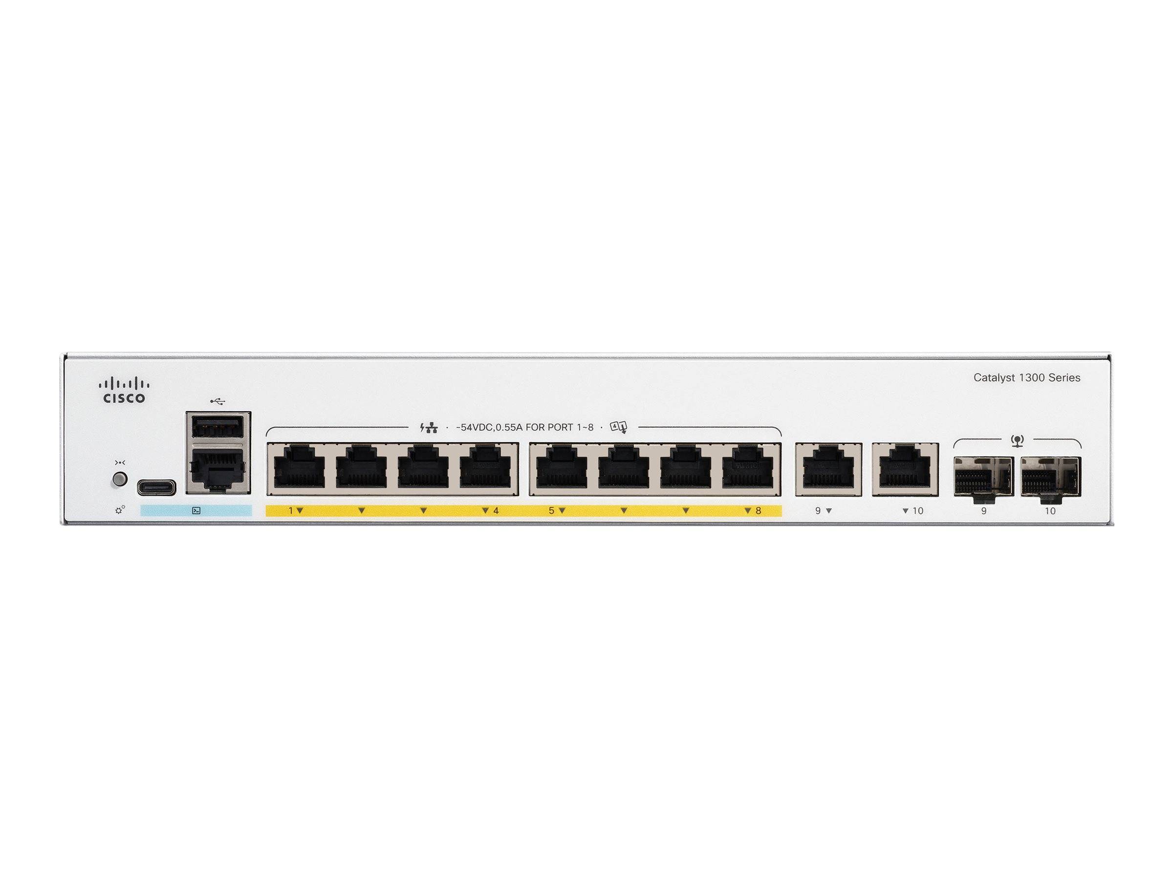 Cisco Catalyst 1300-8FP-2G - Switch - L3 - managed - 8 x 10/100/1000 (PoE+)-1