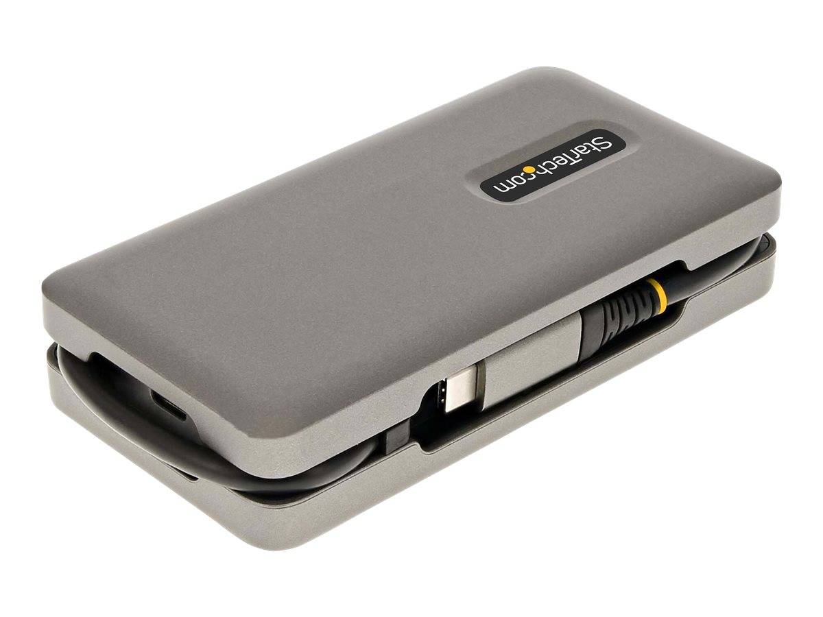 StarTech.com USB-C Multiport Adapter, HDMI/VGA, 4K 60Hz Video, 3-Port USB Hub, 100W Power Delivery Pass-Through, GbE, US-1