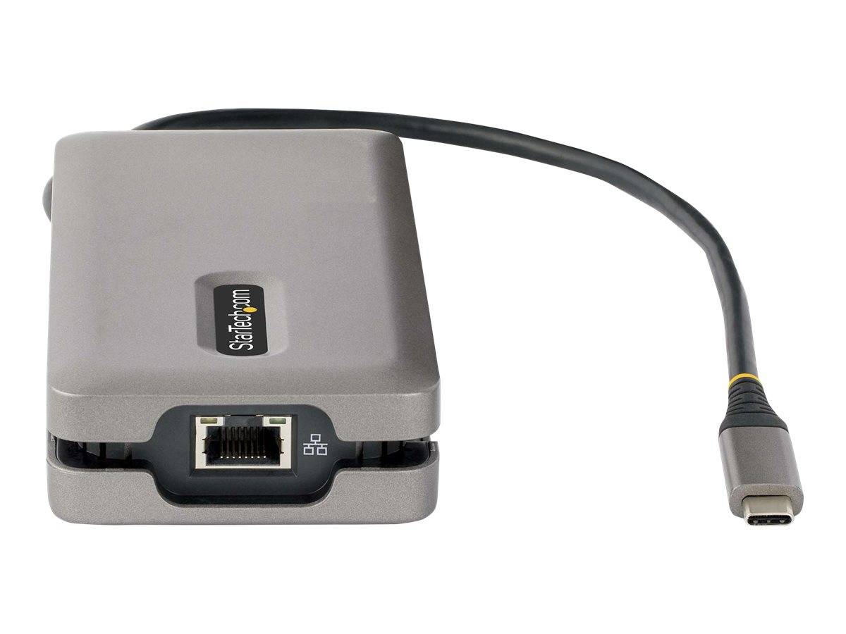 StarTech.com USB-C Multiport Adapter, HDMI/VGA, 4K 60Hz Video, 3-Port USB Hub, 100W Power Delivery Pass-Through, GbE, US-4