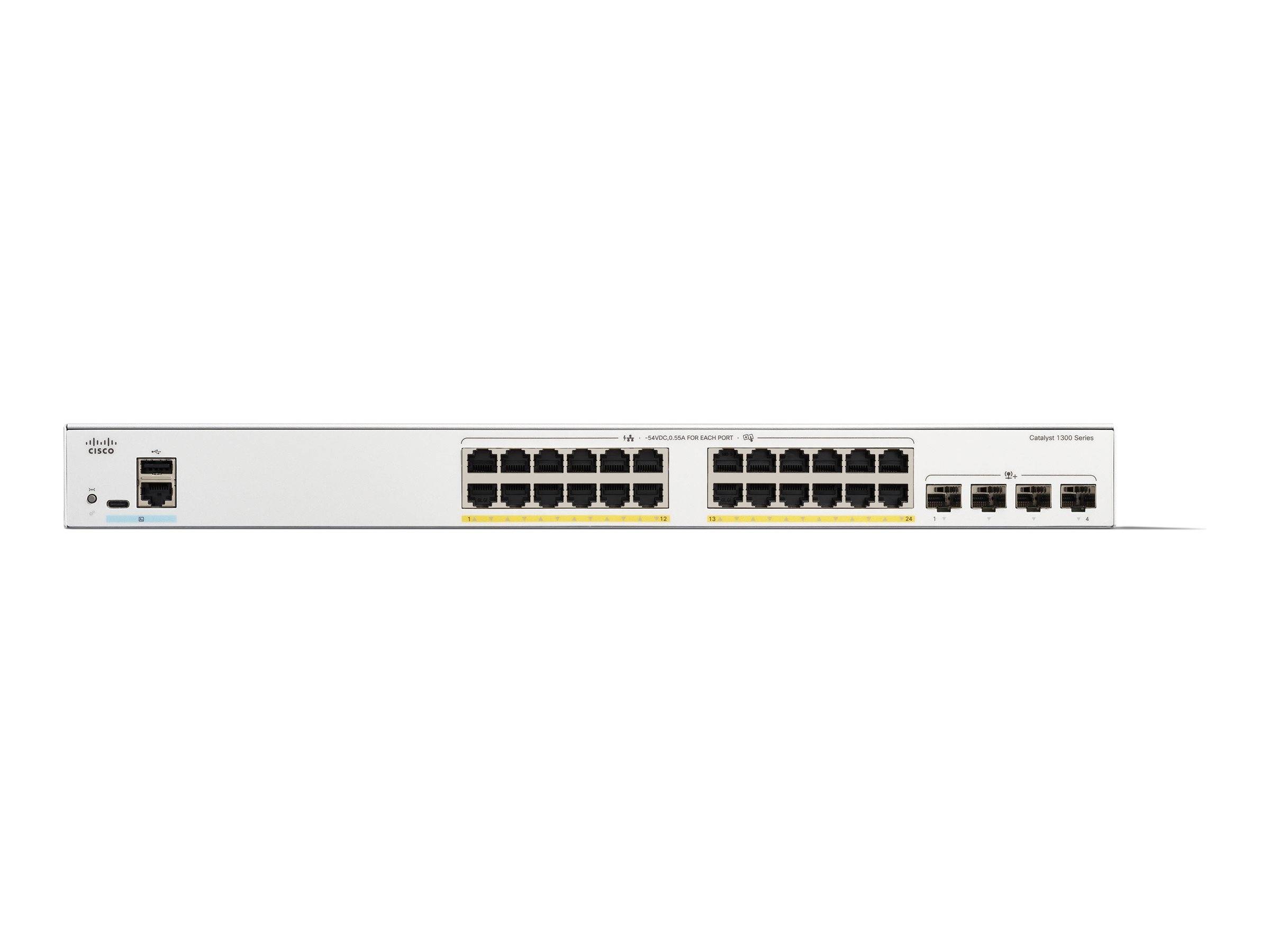 Cisco Catalyst 1300-24P-4X - Switch - L3 - managed - 24 x 10/100/1000 (PoE+)-1