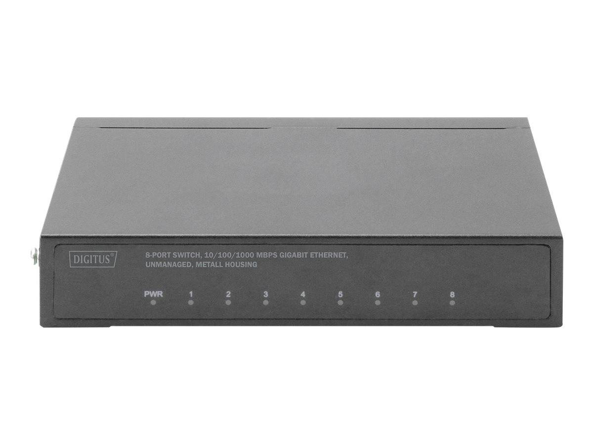 DIGITUS - 8-Port Gigabit Switch, Desktop, Unmanaged, Metallgehäuse-1