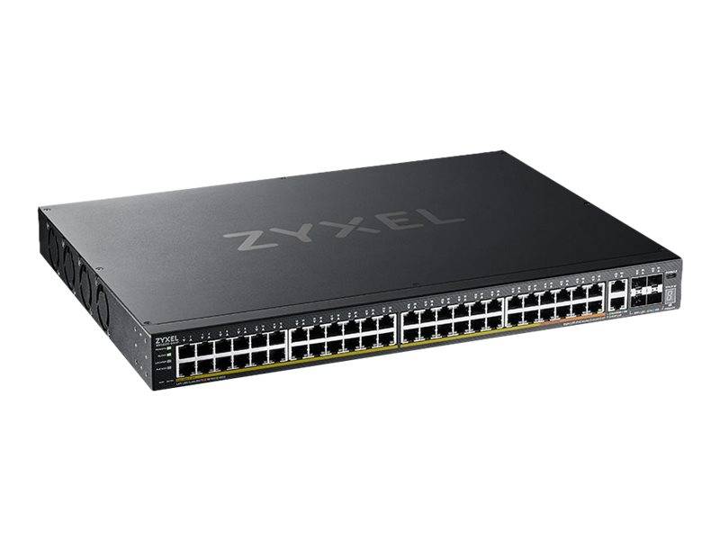 Zyxel XGS2220 Series XGS2220-54HP - Switch - 48 Port GbE L3 Access, NebulaFLEX Cloud, mit 6 10G Uplink - managed - 40 x-4